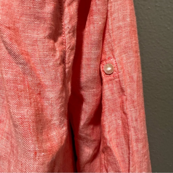 Tahari 100% Linen Roll Tab Sleeves Shirt Size 1X - Picture 4 of 7